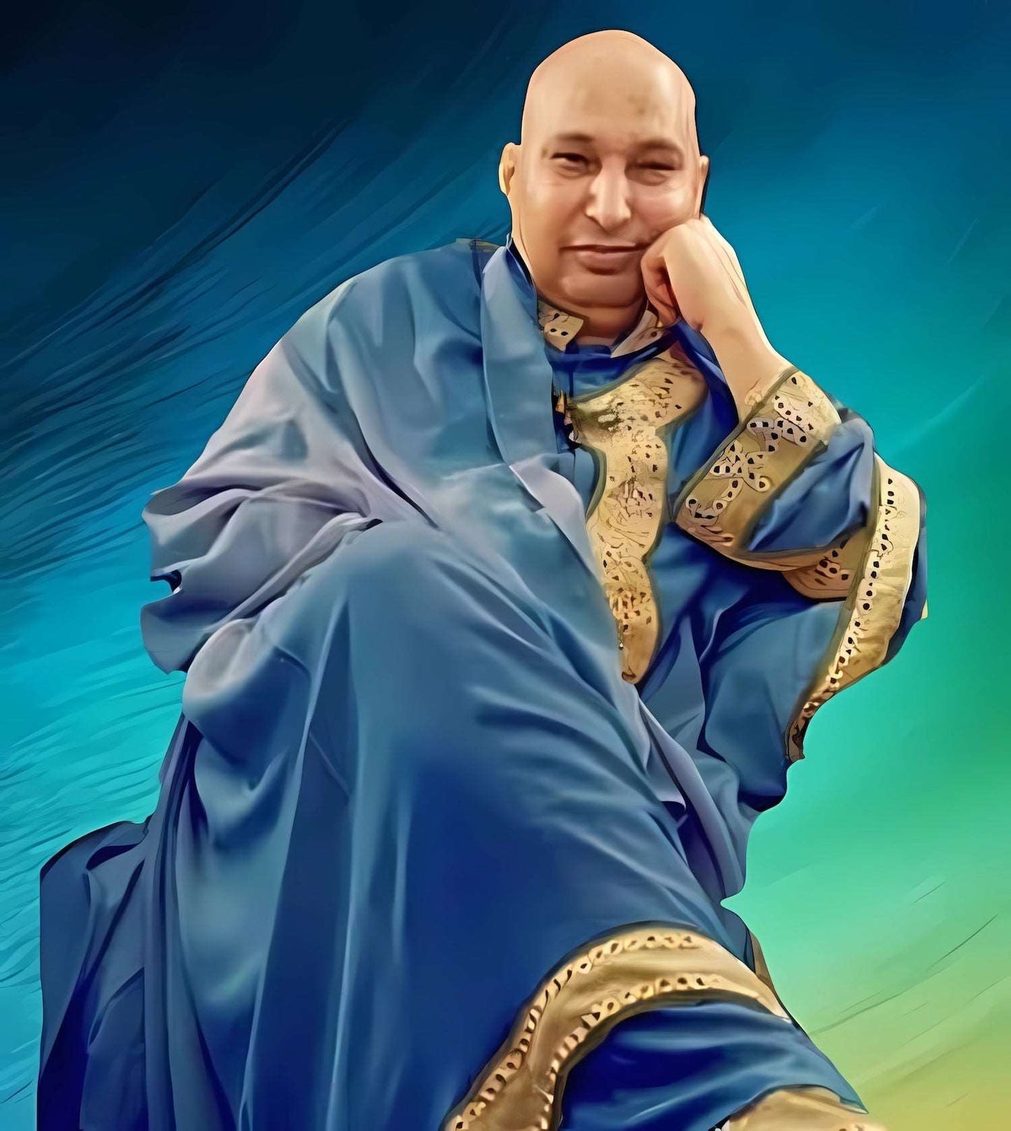 Guruji HD Swaroop Blue Chola Smiling Face A4 Wallpaper