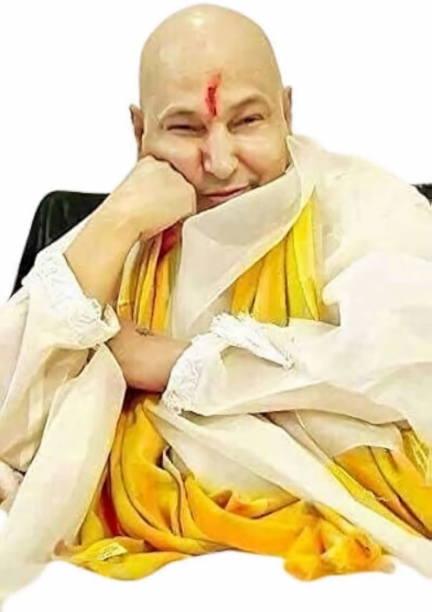 Guruji HD Swaroop White and Yellow Chola Smiling Face