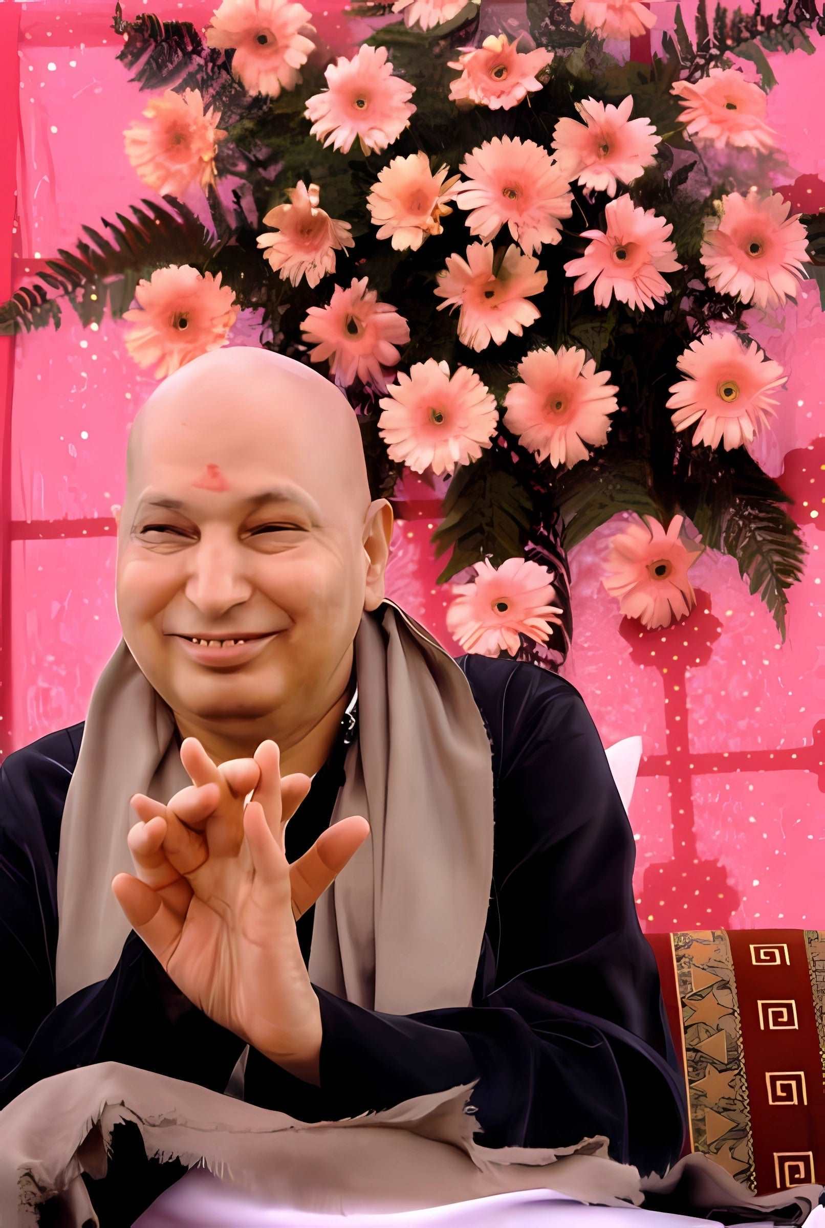 Guruji HD Swaroop Smiling Face with Black with Beige A4 Wallpaper